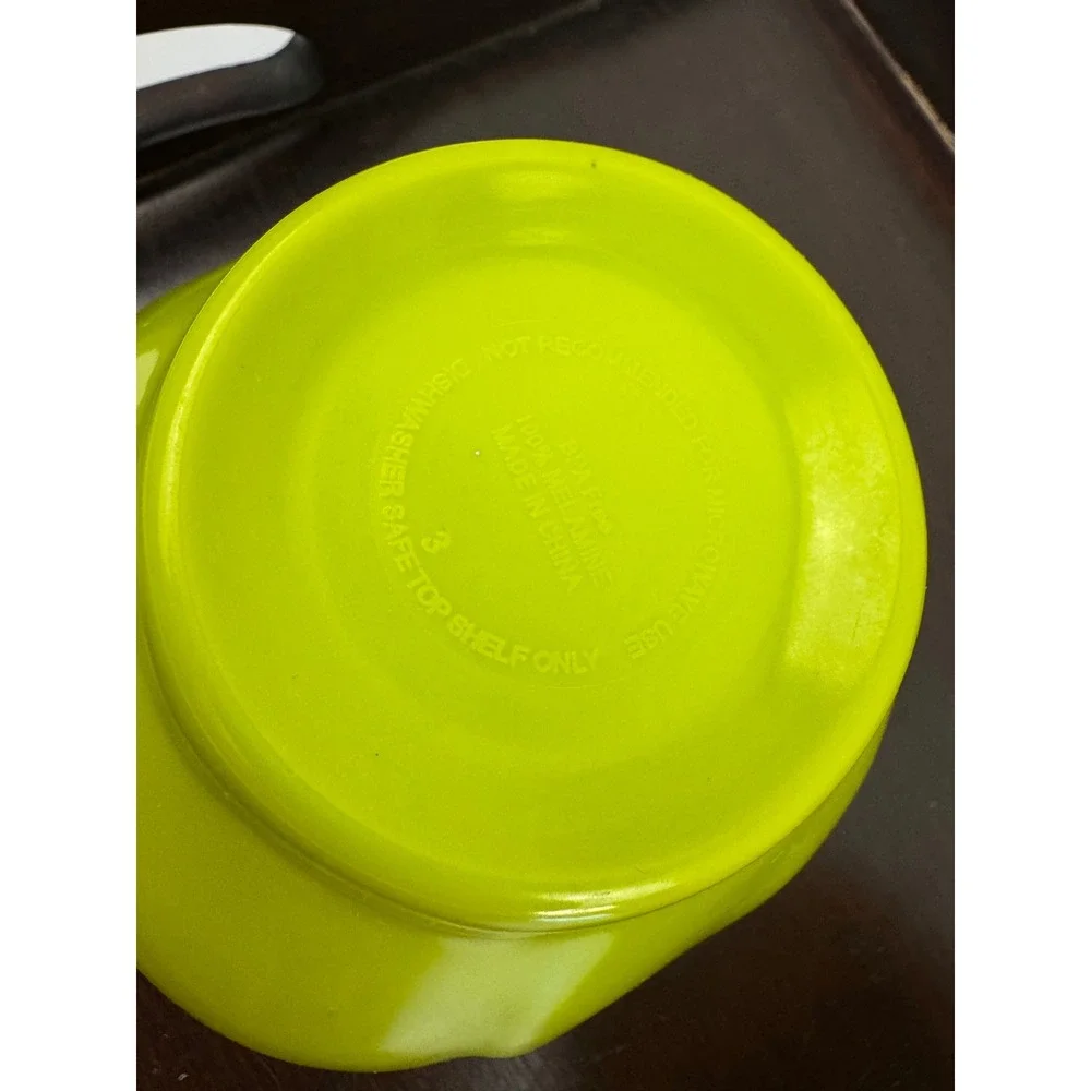 Set of 3 Flower Shaped Melamine Bowls Green Orange Yellow Petal Dip Snack Bowls